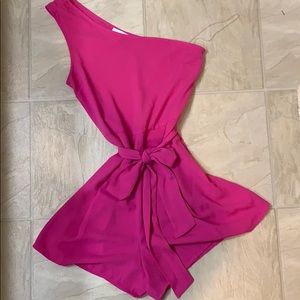 Pink off the shoulder romper